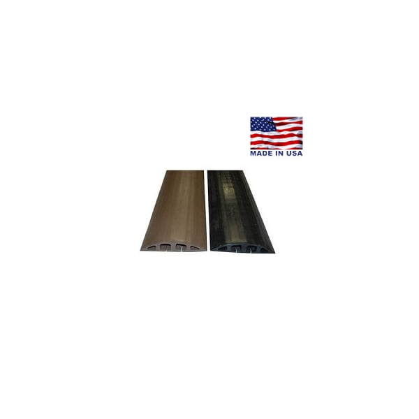 Electriduct Cable Protector, 1-1/8 in H, 5 ft L, 5-1/2 in W, 4 Channel, Rubber, Black D-200-5-BK - main